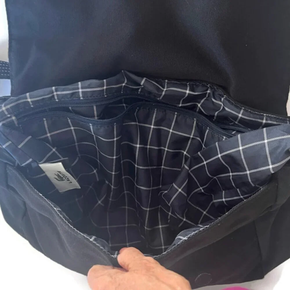 Lacoste Black Messenger Bag for Men